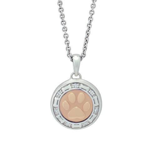 Bone and Paw Rose Cremation Pendant